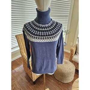 L.L Bean Fair Isle Cashmere Blend Sweater Women's Petite S Nordic Holiday